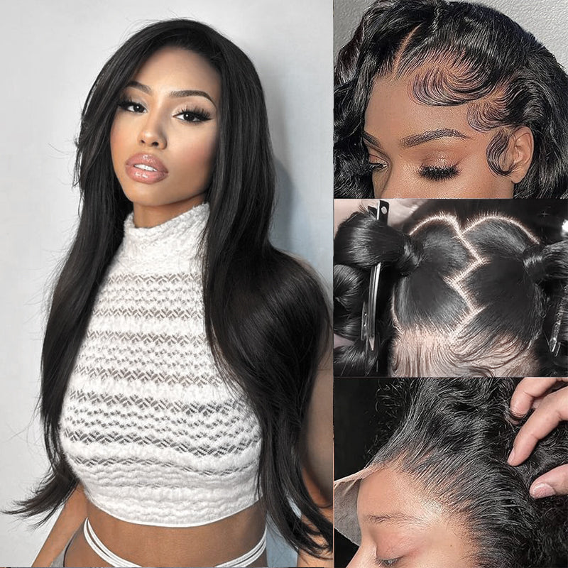 #1 Jet Black 13x6 FULL Frontal Lace Human Hair Wig