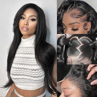 #1 Jet Black 13x6 FULL Frontal Lace Human Hair Wig