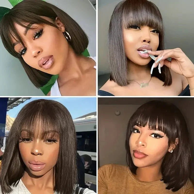 Multiple Styling Options For Short Bob Wigs With Bangs Collection_product