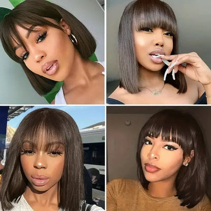 Multiple Styling Options For Short Bob Wigs With Bangs Collection_product