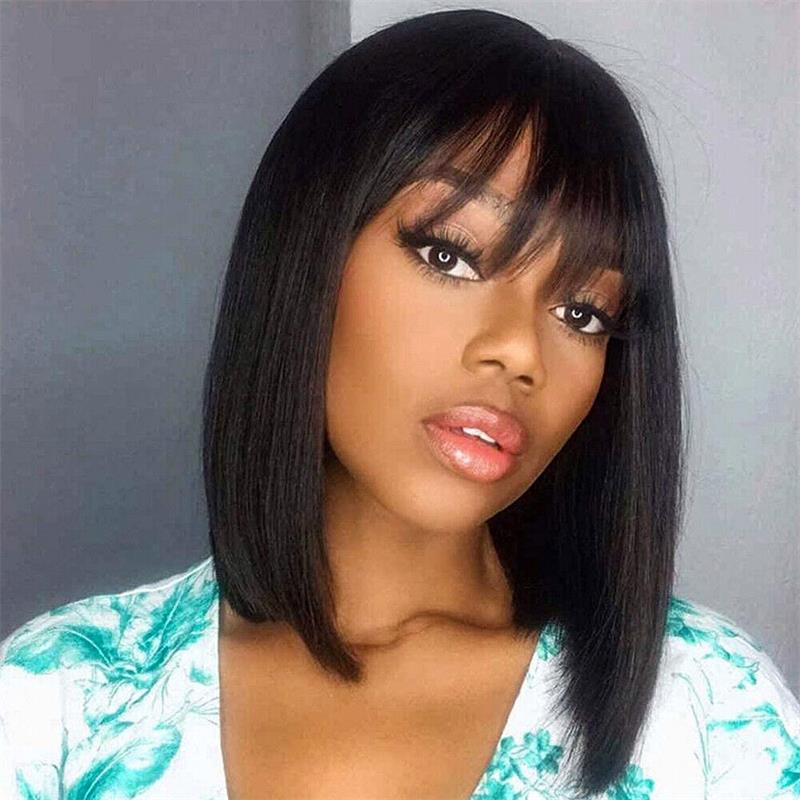 Glueless Cap Short Bob Wig Easy To Wear In 30 Seconds_model