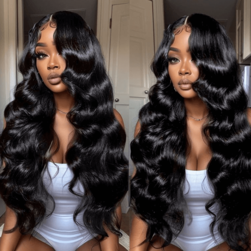 Natural-looking Body Wave HumanHair Wig For Dark Skin Tones - 180% Density-GEETA Hair_model
