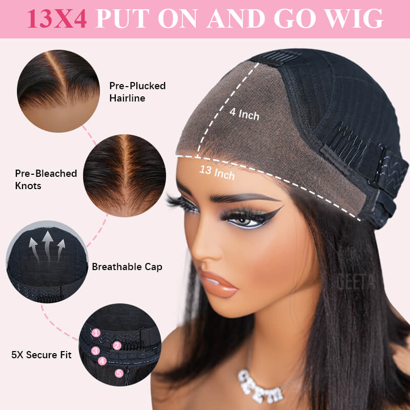 Geeta $119=26inch 13x4 Lace Frontal Wig Body Wave 200% Density invisi Drawstring Human Hair Flash Sale - GeetaHair